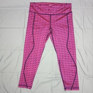Vineyard Vines Performance Workout Leggings Womens Yoga Pants Purple Pink Large